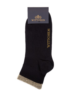 Dámské ponožky s lesklým lemem Wittchen, černo-zlatá, bavlna