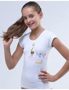 GINA Dívčí tričko s krátkým rukávem Disco VI 28003P - bílá