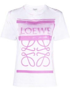 LOEWE Logo Pink White tričko