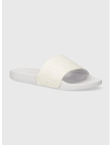 Pantofle Calvin Klein POOL SLIDE EPI MONO dámské, bílá barva, HW0HW01974