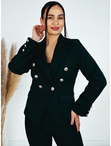Webmoda Dámské elegantní sako s knoflíky a kapsami - černé
