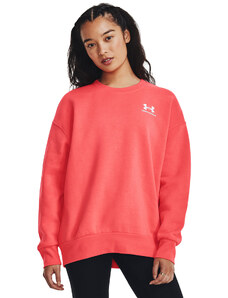 Dámská mikina Under Armour Essential Flc Os Crew Venom Red