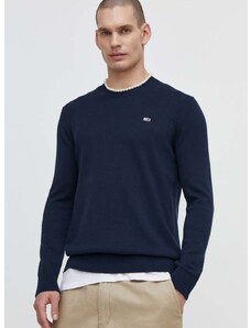 Bavlněný svetr Tommy Jeans tmavomodrá barva