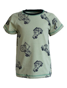 Crawler Organická bavlna tričko krátký rukáv dětské Auťáci