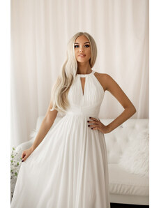 Paris Style Bílé dlouhé šaty s holými zády Myriam