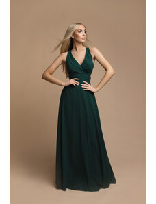 Paris Style Tmavě zelené dlouhé šaty Iris