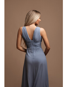 Paris Style Šedo-modré dlouhé šaty Marion