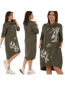 Fashionweek Dámské šaty pohodlné teplákové šaty oversized s grafikou MF652