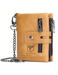Bullcaptain kožená peněženka s řetízkem Raitis Khaki BULLCAPTAIN QB04s3