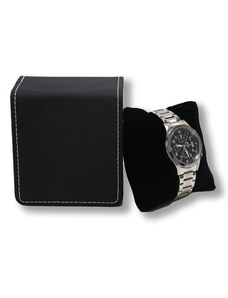 Dárková krabička na hodinky Černá s bílým prošitím Silver Beads 21062106294262635W