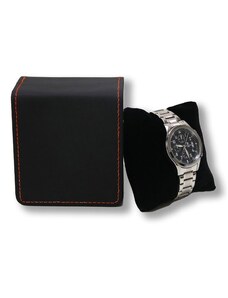 Dárková krabička na hodinky Černá s červeným prošitím Silver Beads 21062106294262635R