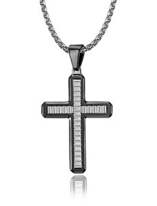 Přívěsek z chirurgické oceli Křížek Blessed - Černý Impress Jewelry 2002181800502BC