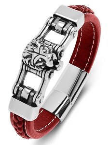 Pánský ocelový náramek Lion King Červený 21,5cm Impress Jewelry 2312011047353277s5