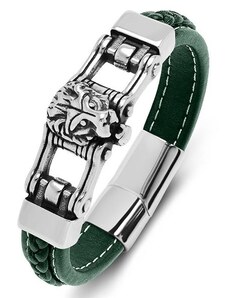 Pánský ocelový náramek Lion King Zelený 21,5cm Impress Jewelry 2312011047353277s3