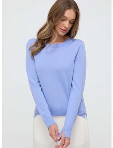 Vlněný svetr BOSS dámský, tyrkysová barva, lehký, 50492551