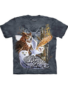 Pánské batikované triko The Mountain - Find 11 Owls