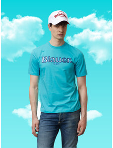Pánské tričko Blauer USA Manica Corta Turquoise 827