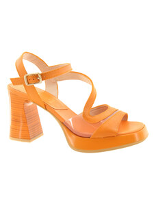 HISPANITAS Dámské kožené oranžové sandálky HV243447-MANDARIN-255