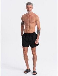 Ombre Clothing Pánské plavecké šortky - černé V25 OM-SRBS-0125