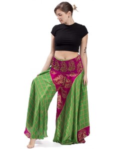 Indie Kolová kalhotová sukně PARIPA zelená II.