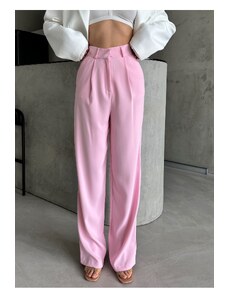 Laluvia Pink Premium High Waist Palazzo Trousers