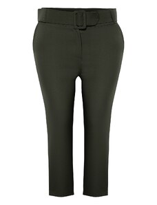 Trendyol Curve Khaki High Waist Relaxed Woven Trousers