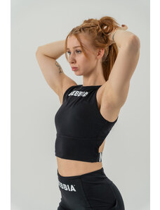 NEBBIA Barbell Therapy Crop top tílko GYM THERAPY 618 Black