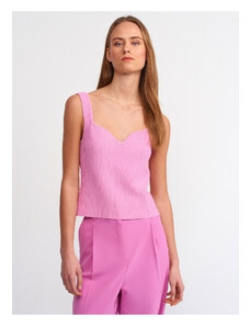 Dilvin 10384 Square Neck Decollete Knitwear Undershirt-Pink