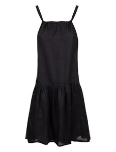 MALLER Šaty lněné LINEN BLACK krátké - L