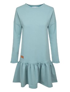 MALLER Dámské teplákové šaty s volánem POSH mint - L