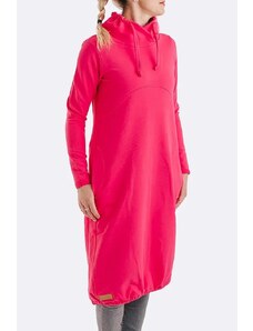 MALLER Dámské teplákové šaty COMFY tmavě růžové - ČESKÁ VÝROBA - doprava ZDARMA - L/XL