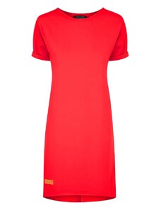 MALLER Dámské teplákové šaty s krátkým rukávem DRESSY RED - L