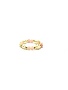 BRYXI Pružný prsten z růžového opálu s perlami