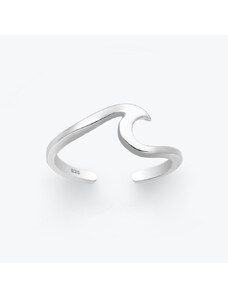 Estemia Stříbrný prsten na nohu Vlna - Ag925