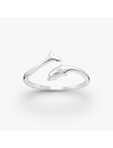 Estemia Stříbrný prsten Delfín nastavitelný - Ag925