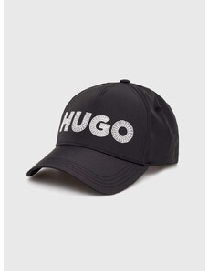 Kšiltovka HUGO černá barva, s aplikací, 50515963