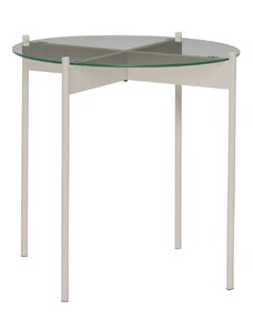 Béžový skleněný odkládací stolek Hübsch Beam 45 cm