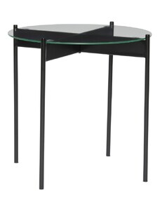 Černý skleněný odkládací stolek Hübsch Beam 45 cm