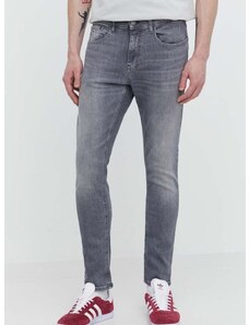 Džíny Tommy Jeans pánské, šedá barva, DM0DM18731