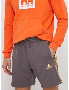 Bavlněné šortky adidas šedá barva, IS1346