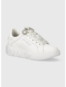 Kožené sneakers boty Love Moschino bílá barva, JA15554G0IIA0100