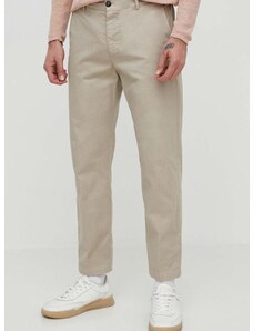Kalhoty Liu Jo pánské, béžová barva, jednoduché