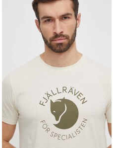 Tričko Fjallraven Fjällräven Fox béžová barva, s potiskem, F87052