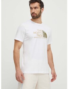 Bavlněné tričko The North Face bílá barva, s potiskem, NF0A87NWFN41
