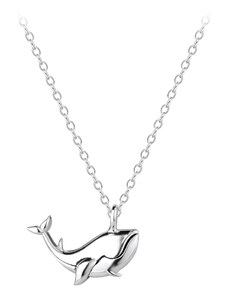 Flor de Cristal Stříbrný náhrdelník s velrybou