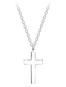 Flor de Cristal Stříbrný náhrdelník s křížem