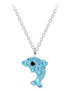 Flor de Cristal Dětský stříbrný náhrdelník s delfínem