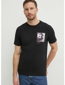 Bavlněné tričko Calvin Klein černá barva, s potiskem, K10K112492
