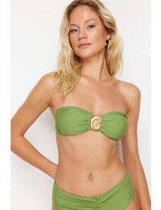 Trendyol Green Flat Bralet Bikini Top with Accessories