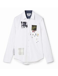 Košile Desigual 23WMCW38 CAM_DENNISON bílá barva, regular, s klasickým límcem
